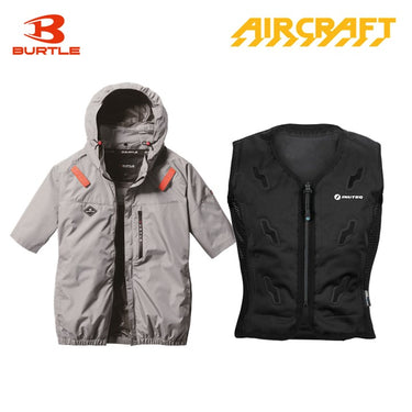 バートル サイドファン空調服 AC2066 半袖 アッシュグレー+スリーライク TL-WICB-BCS-BK 水冷ベストセット