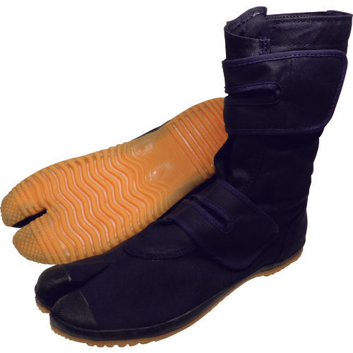 日進ゴム たびぐつ 自力園芸たびロング 貼付たび 先割マジックテープタイプ 黒