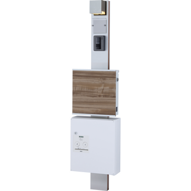 【廃番】宅配ボックスコンパクトタイプ搭載門柱　ストレーゼ シングル　TYPE A　ポスト「ポスティーレ」搭載　★防犯配慮商品　ポストカラーホワイト
