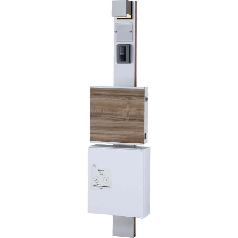 【廃番】宅配ボックスコンパクトタイプ搭載門柱　ストレーゼ シングル　TYPE A　ポスト「ポスティーレ」搭載　★防犯配慮商品　ポストカラーホワイト