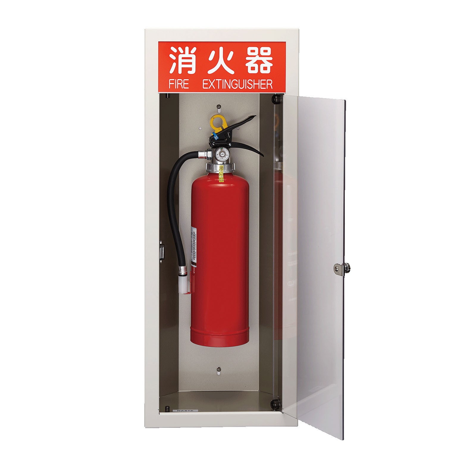 消火器ボックス（全埋込）M扉付メタリックグレー — シザいもん