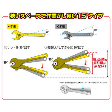 メンテナンス作業に【黒金】クイック　モンキーレンチ