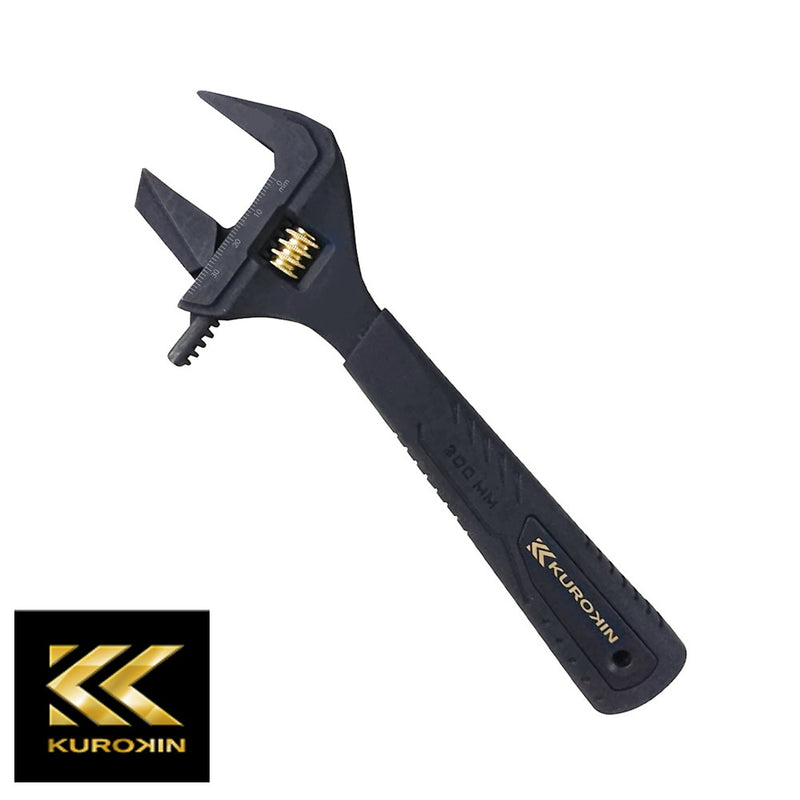 水道管・ガス管などの取付、取り外し作業やナットの締め外し作業に【黒金】パイレンモンキー（グリップ付）