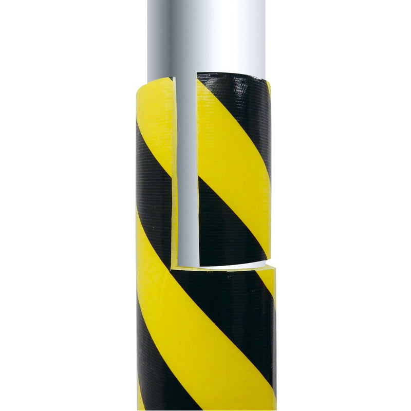 単管足場の 養生・注意喚起 安全表示に　足場単管用トラ養生カバー