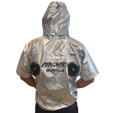 バートル 限定ハイバックファン空調服 AC2096HBL メタリックシルバー 半袖ブルゾン + 最新 30V AC10 バッテリー・ファンセット LIMITEDカラー
