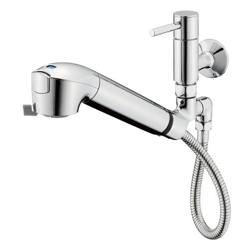タカギ　壁出し混合タイプの取り換えに！　みず工房クリーン　蛇口一体型浄水器　単水栓（ホース引出型）