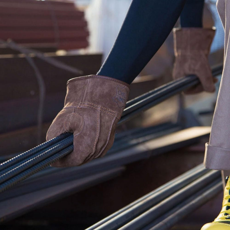 ★ボリュームアップ割【ハイグレード】革手工房KS445　オイルブラウン牛床革　背縫い　オイル革手袋　120双セット