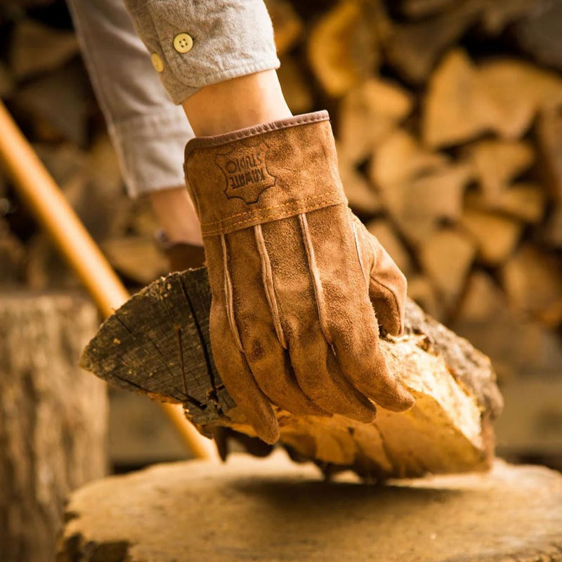 ★ボリュームアップ割【ハイグレード】革手工房KS445　オイルブラウン牛床革　背縫い　オイル革手袋　120双セット