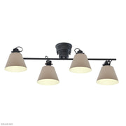 ELUX 照明 【新色】FLAGS フラッグス 4灯シーリングライト　（ブラック×グレージュ）