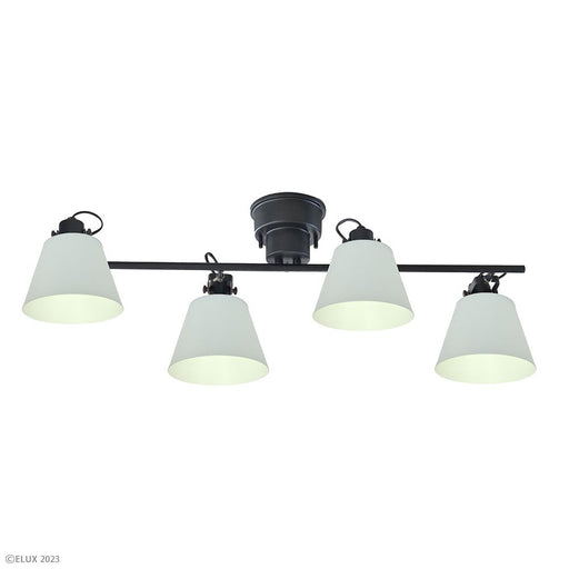 ELUX 照明 FLAGS フラッグス 4灯シーリングライト　（ブラック×グレー）