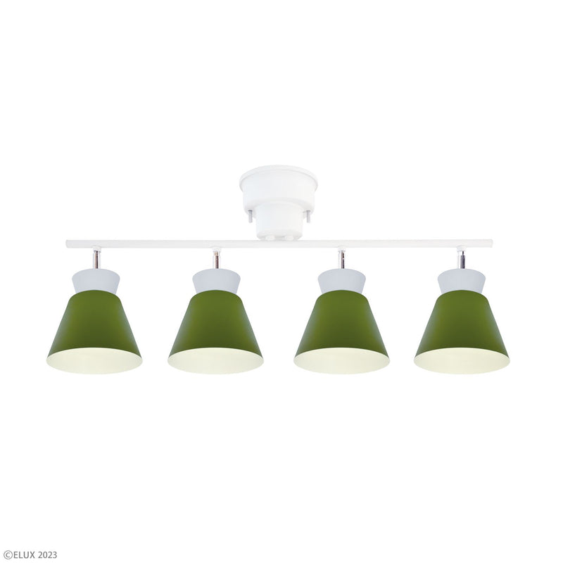 ELUX 照明 【NEW※４月末入荷予定】BONIS ボニス 4灯シーリングスポットライト オリーブ×グレー