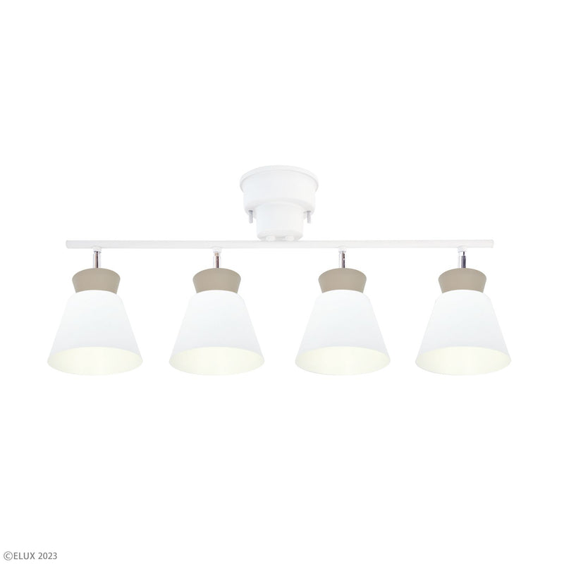 ELUX 照明 【NEW※４月末入荷予定】BONIS ボニス 4灯シーリングスポットライト ホワイト×グレージュ