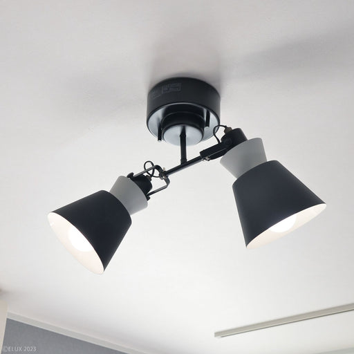 ELUX 照明 【NEW】BONIS ボニス 2灯シーリングスポットライト ブラック×グレー
