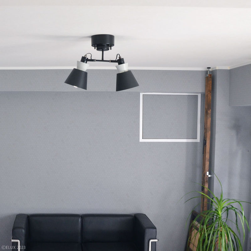 ELUX 照明 LC11013-BK【NEW】BONIS ボニス 2灯シーリングスポットライト ブラック×グレー