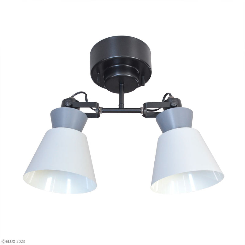 ELUX 照明 【NEW】BONIS ボニス 2灯シーリングスポットライト グレー×ダークグレー