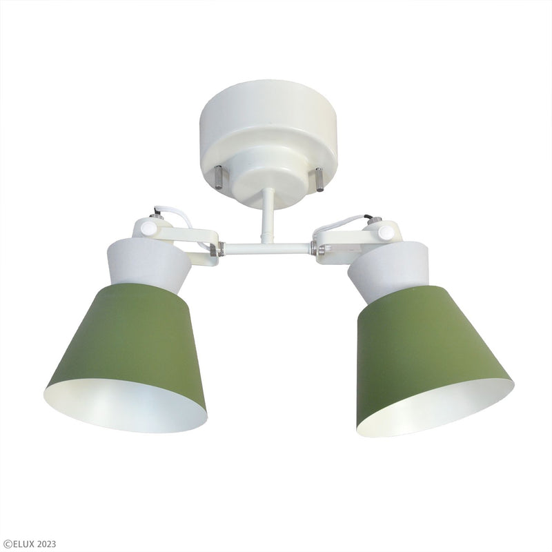 ELUX 照明 【NEW】BONIS ボニス 2灯シーリングスポットライト オリーブ×グレー