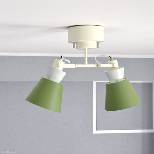 ELUX 照明 LC11013-OV【NEW】BONIS ボニス 2灯シーリングスポットライト オリーブ×グレー