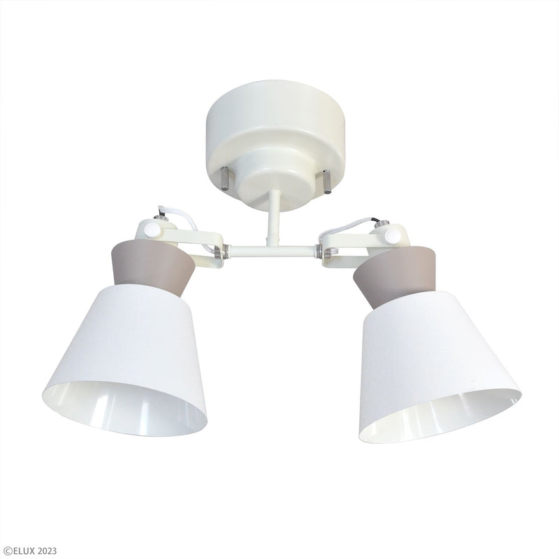 ELUX 照明 【NEW】BONIS ボニス 2灯シーリングスポットライト ホワイト×グレージュ