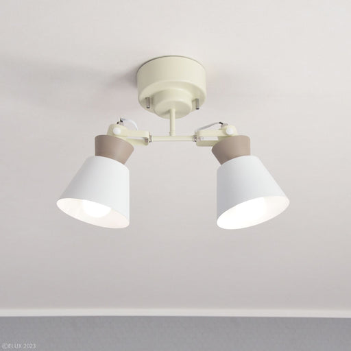 ELUX 照明 LC11013-WH【NEW】BONIS ボニス 2灯シーリングスポットライト ホワイト×グレージュ