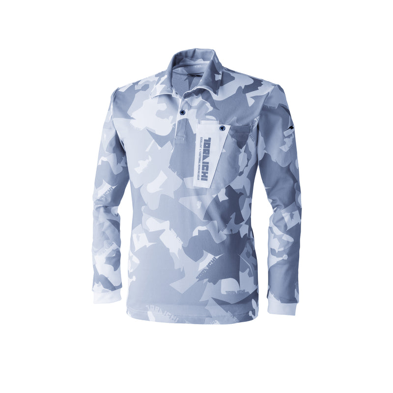 寅壱 5992-614 迷彩柄長袖ポロシャツ SPEEDRY® 天竺ニット 吸汗 消臭 形状安定襟