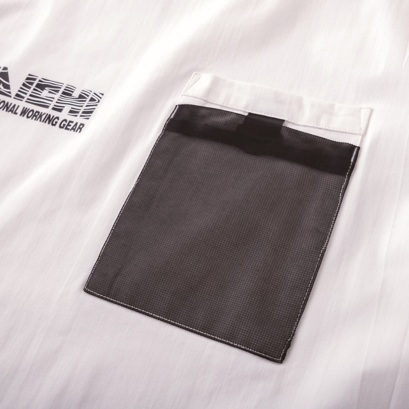 寅壱 5955-618 半袖クルーネックTシャツ シロ 胸ポケット二重仕様