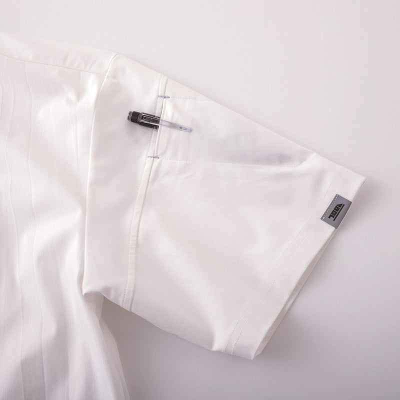 寅壱 5955-618 半袖クルーネックTシャツ シロ 左袖ペン差し