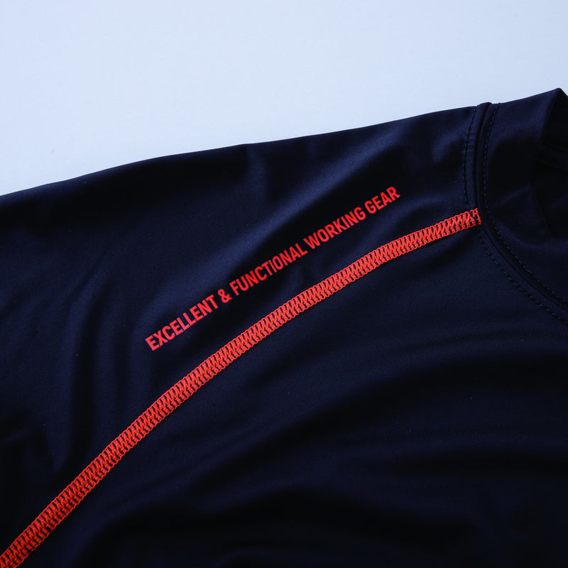 寅壱 7996-617 長袖クルーネックTシャツ オレンジ 切替