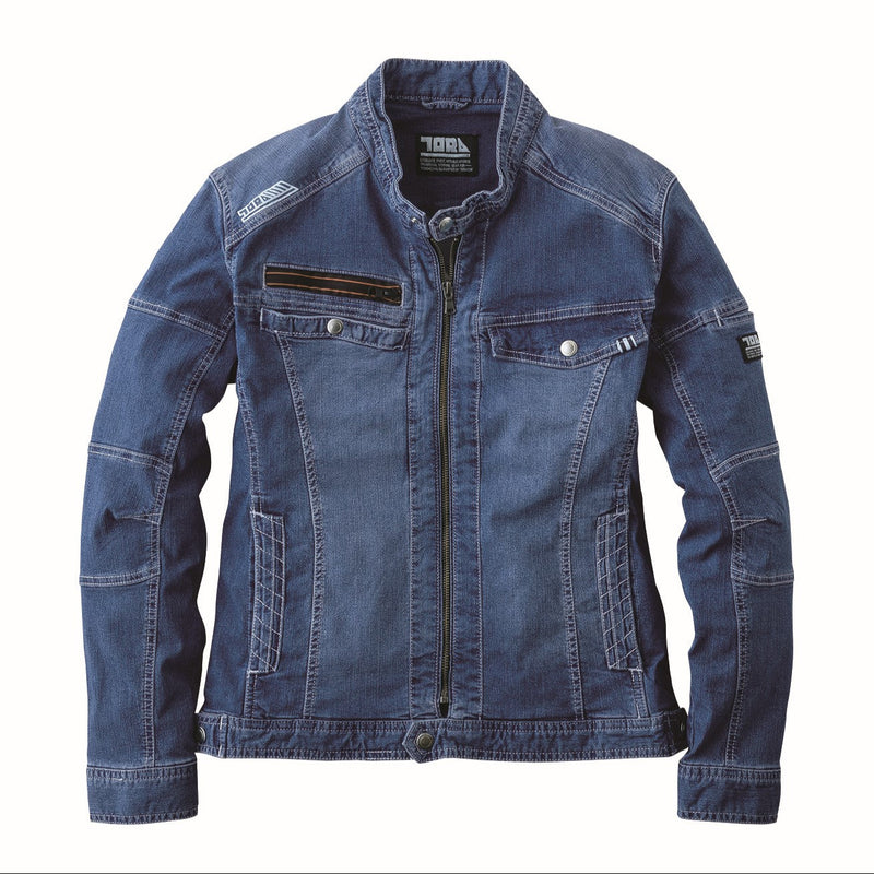 寅壱 8970-554 デニムライダースジャケット コン 正面