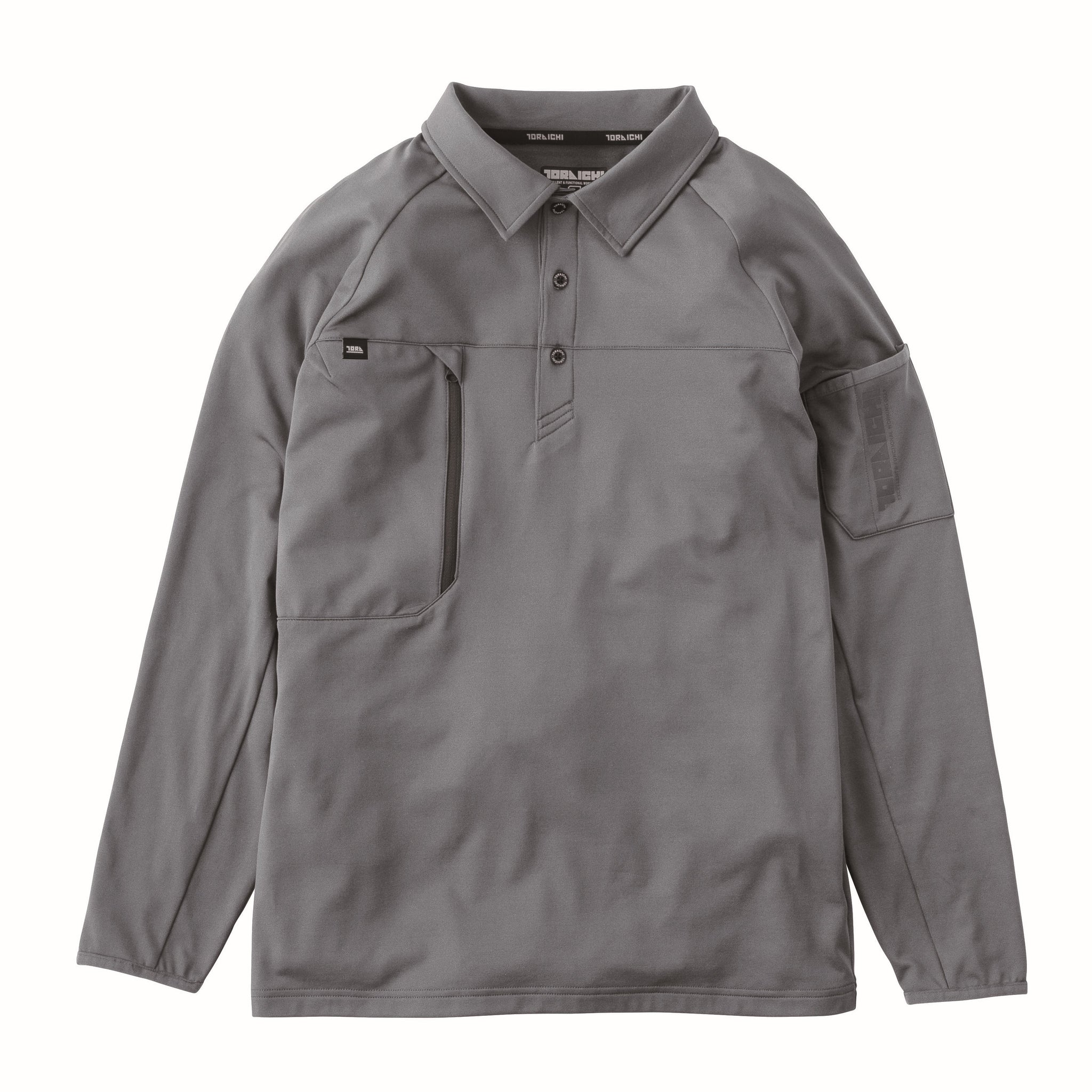 寅壱 7951-614 長袖ポロシャツ 2025-26AW新作 グレー