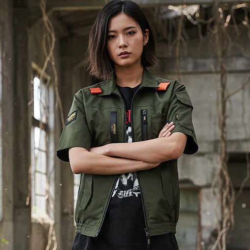 AVIREX AV413 ミリタリー サイドファン空調服 ワーク半袖ブルゾン 熱中症対策 2026SS