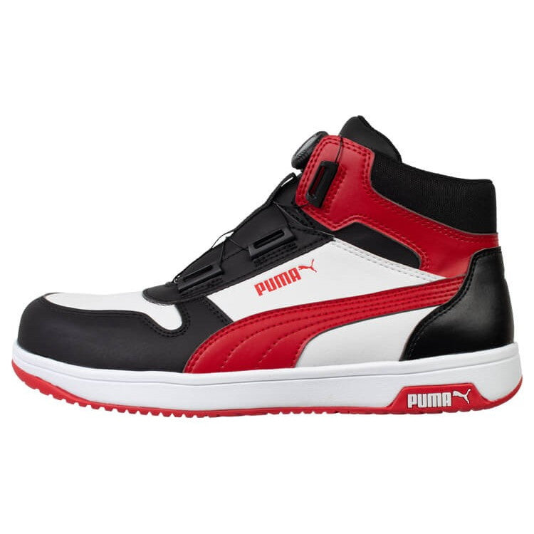 PUMA 安全靴 63.212.0 フロントコート ブラック＆ホワイト＆レッド ディスクミッド