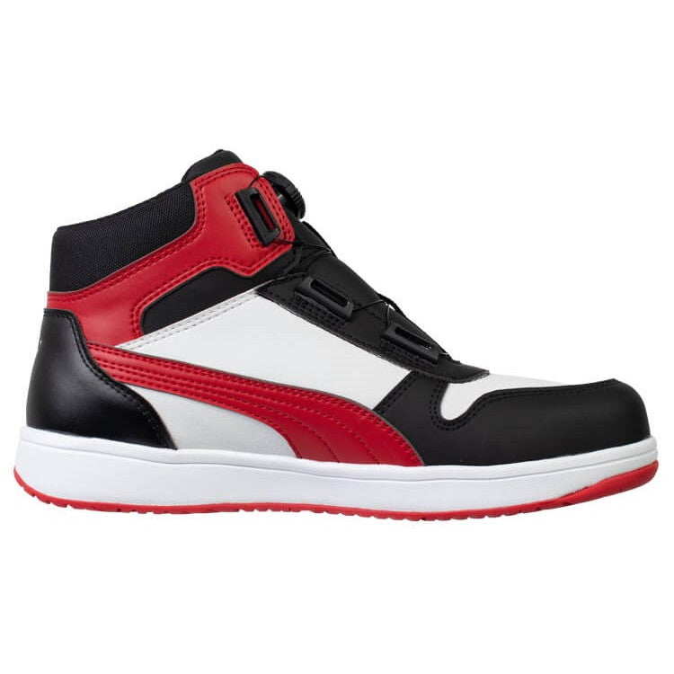 PUMA 安全靴 63.212.0 フロントコート ブラック＆ホワイト＆レッド ディスクミッド