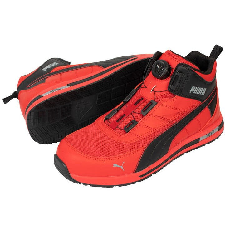 PUMAセーフティスニーカー 63.215.0 スイッチバック レッド ディスクミッド