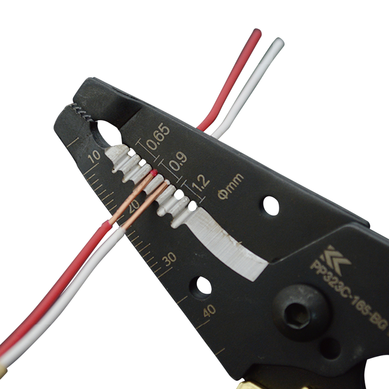 インターフォン・火災報知器等の弱電作業に最適【黒金】ワイヤーストリッパ　C型