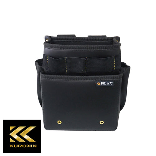 タフな素材で破れにくい【黒金】腰袋スタンダードﾞ２段