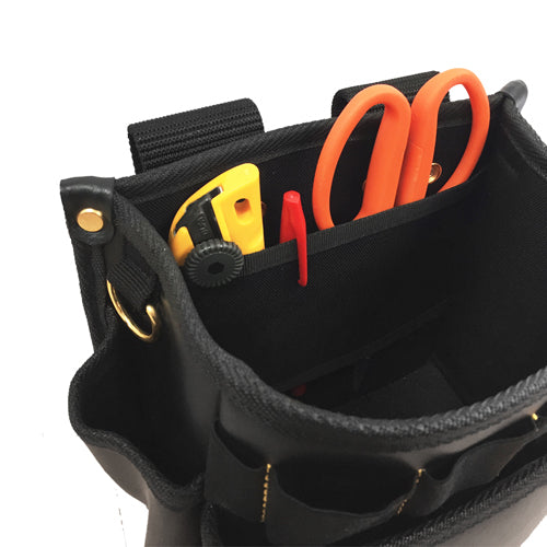 タフな素材で破れにくい【黒金】腰袋スタンダードﾞ２段