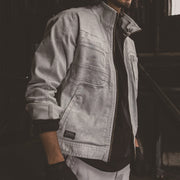 寅壱 3550-124 ワークジャケット シルバー 着用画