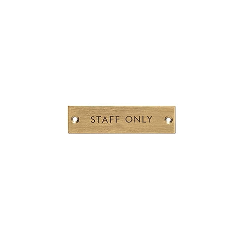 ポッシュリビング 63958 サインプレート STAFF ONLY アンティークゴールド