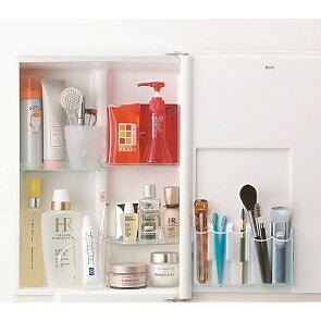 安心の日本製　コンパクトで機能的なミラーキャビネットですっきり収納　ミラーキャビネット 105×320×458