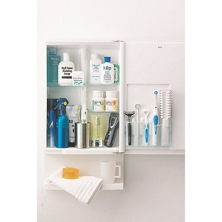 安心の日本製　コンパクトで機能的なミラーキャビネットですっきり収納　ミラーキャビネット 105×320×598