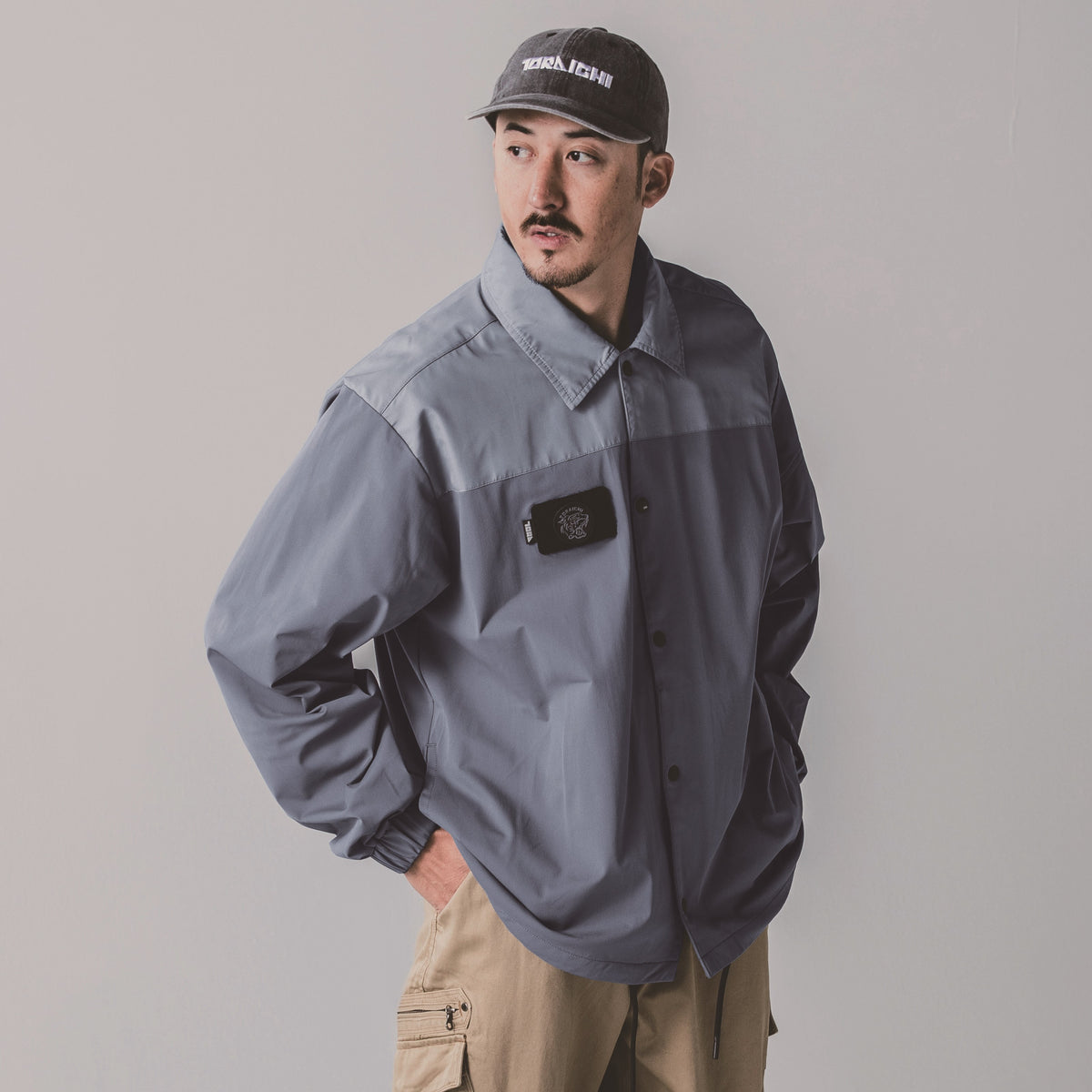 寅壱 5958-124 コーチジャケット SPEEDRY ストレッチ 襟あり ルーズ