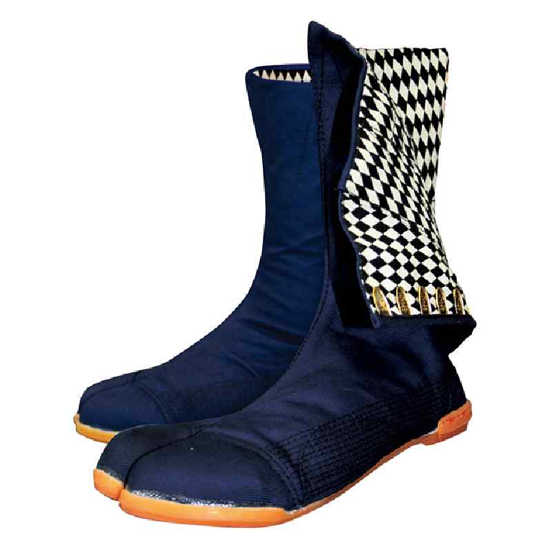 特許鉄先芯入 縫付地下足袋 大ハゼ 8枚 カップインソール入り 丈約26㎝