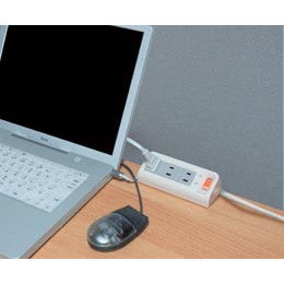 集中スイッチ付デスクタップ　3個口　ホワイト