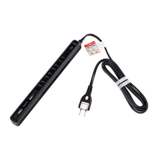 耐雷スリム回転USBタップ　2ｍ ブラック