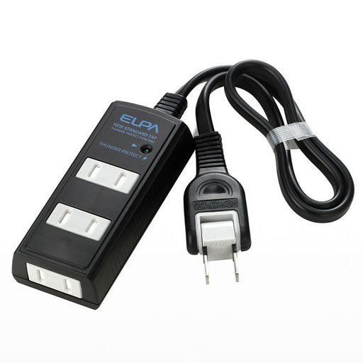 耐雷サージ　コード付タップ　3個口 ブラック / 0.5ｍ