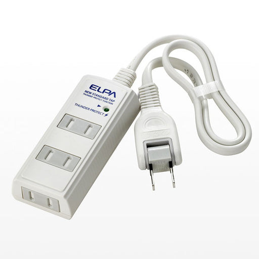 耐雷サージ　コード付タップ　3個口 ホワイト / 0.5ｍ