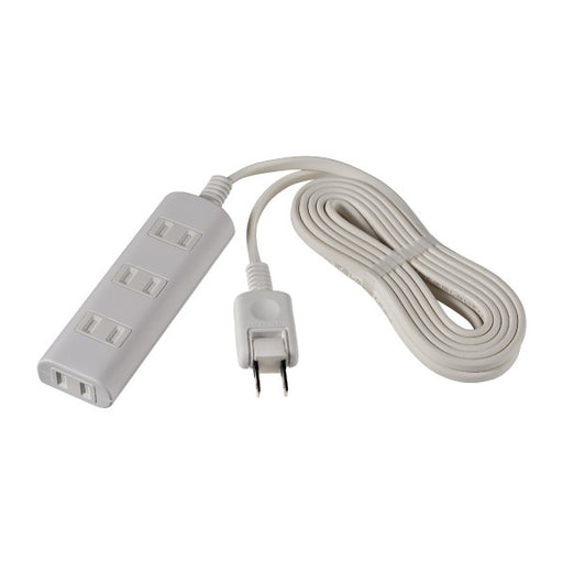 衝撃・熱に強い安全設計　扉付タップラン　4個口 ホワイト / 1ｍ