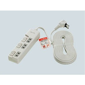 省エネ性能を追求！ランプレススイッチタイプ　3個口　ホワイト 5ｍ