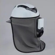 【数量限定品】日差しをカット！防暑タレ付きヘルメット取付式送風機　WindyⅢプラス　No.7703＋No.7704