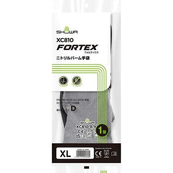 切れにくい繊維を採用！作業性に優れたハイゲージ原手の耐切創手袋　XC810　フォルテックスニトリルパーム手袋　即日出荷 S